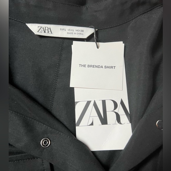 NWT Zara “The Brenda Shirt” Button Down Shirt Dress Sz L - Picture 5 of 7